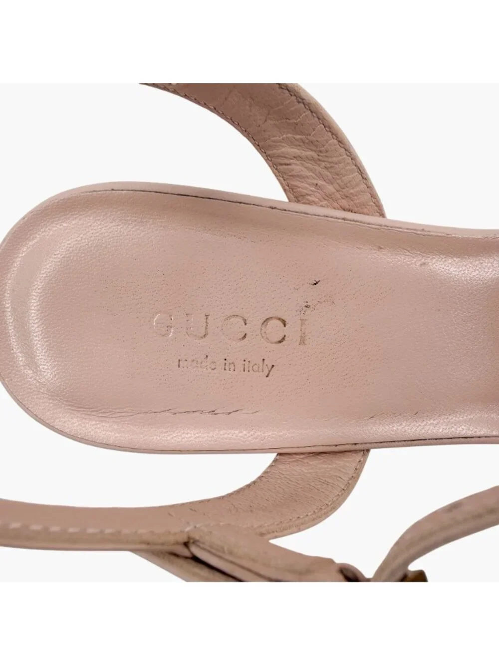 Gucci Marmont GG Block Heel Sandals Heels Nude Pink Leather Size 36.5 US 6.5 - Picture 15 of 16